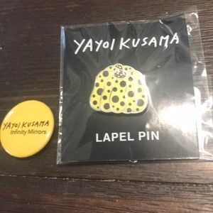 Yayoi Kusama enamel pin with button